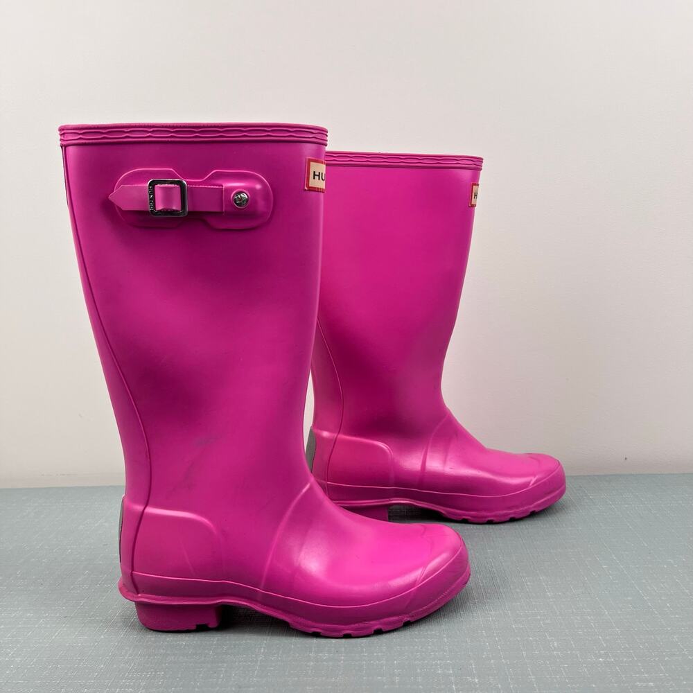 Hunter Kids Original Gloss Tall Rain Boots Pink 3 - Picture 10 of 10